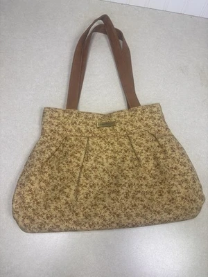 Bolso de Hombro Longaberger Prairie Homestead Cuero Floral Marrón Cartera Mediano Foto 1 de 4