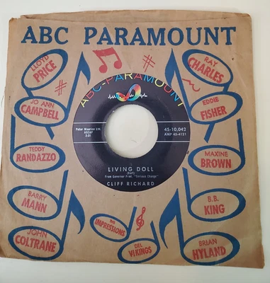 Cliff Richard  LIVING DOLL (GREAT ROCK N ROLL 45) #10042 PLAYS VG++ - Image 1 of 4