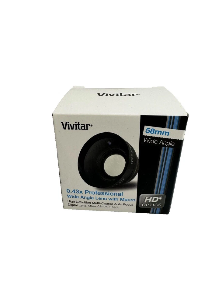 Vivitará 4358W 0.43 x 58mm f/1.2 Wide Angle Macro Lens for Canon EOS Rebel T7i DSLR - Black