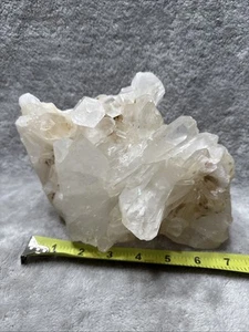 Large Natural Quartz Crystal Cluster Lamp Base  7.13 lbs. 7” Long - Picture 1 of 24