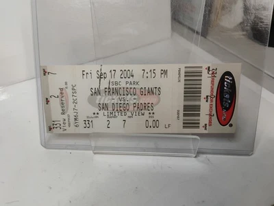 Boleto completo de jonrones 700 de los Giants Barry Bonds 2004 ¡excelente estado! Foto 1 de 4