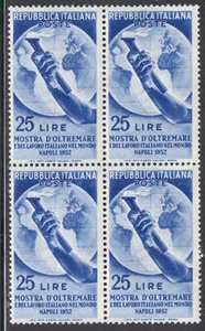 PRC_4_123. REPÚBLICA. Bloque de sello 1952 "MOSTRA OLTREMARE NAPOLI". Sas 691. MNH - Imagen 1 de 1
