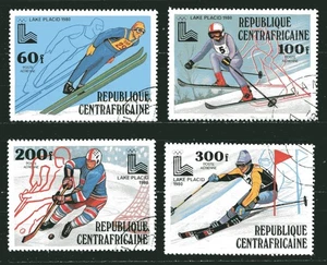 CENTRAL AFRICA 1979, LAKE PLACID WINTER OLYMPICS, Scott C216-C219 VERY FINE USED - Picture 1 of 1