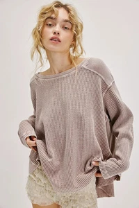 Free People Plum Lavander One Blake Térmico Para Mujer Mediano Nuevo Con Etiquetas - Imagen 1 de 3
