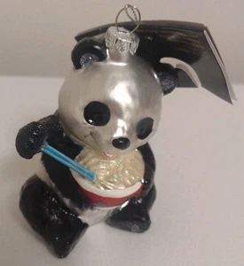 Robert Stanley Panda Bär Raman Nudeln Glas Weihnachtsschmuck - Bild 1 von 7