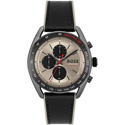 Reloj Pulsera Hombre HUGO BOSS TOP 1514024 Cronógrafo Silicona Negro Beige Foto 1 de 3