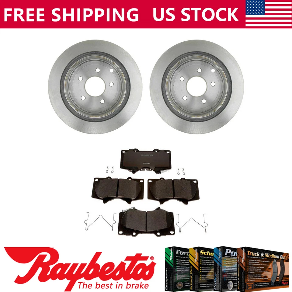 Kit de rotores de freno delanteros + pastillas de cerámica y herrajes para Lexus GX470 2003-2009 Foto 1 de 4