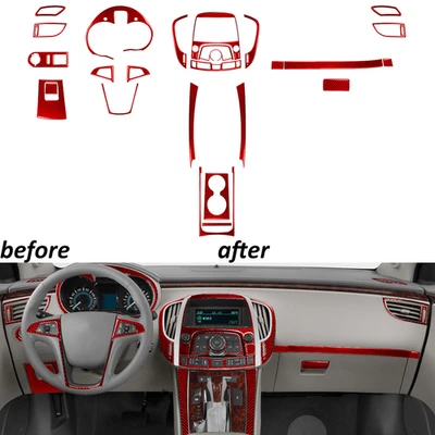 Kits completos de fibra de carbono roja de 27 piezas cubierta interior para Buick Lacrosse 2010-13 Foto 1 de 4