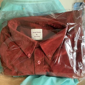 Samuel Windsor corduroy cotton shirt long sleeved,single breast pocket, XL 45-47 - Picture 1 of 4