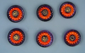 COLORFUL CZECH GLASS BUTTONS - SET OF - Picture 1 of 3