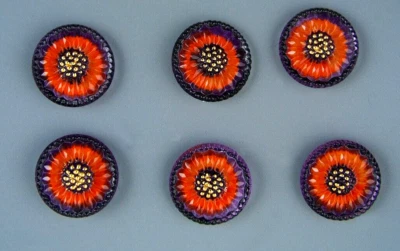 COLORFUL CZECH GLASS BUTTONS - SET OF - Image 1 of 3