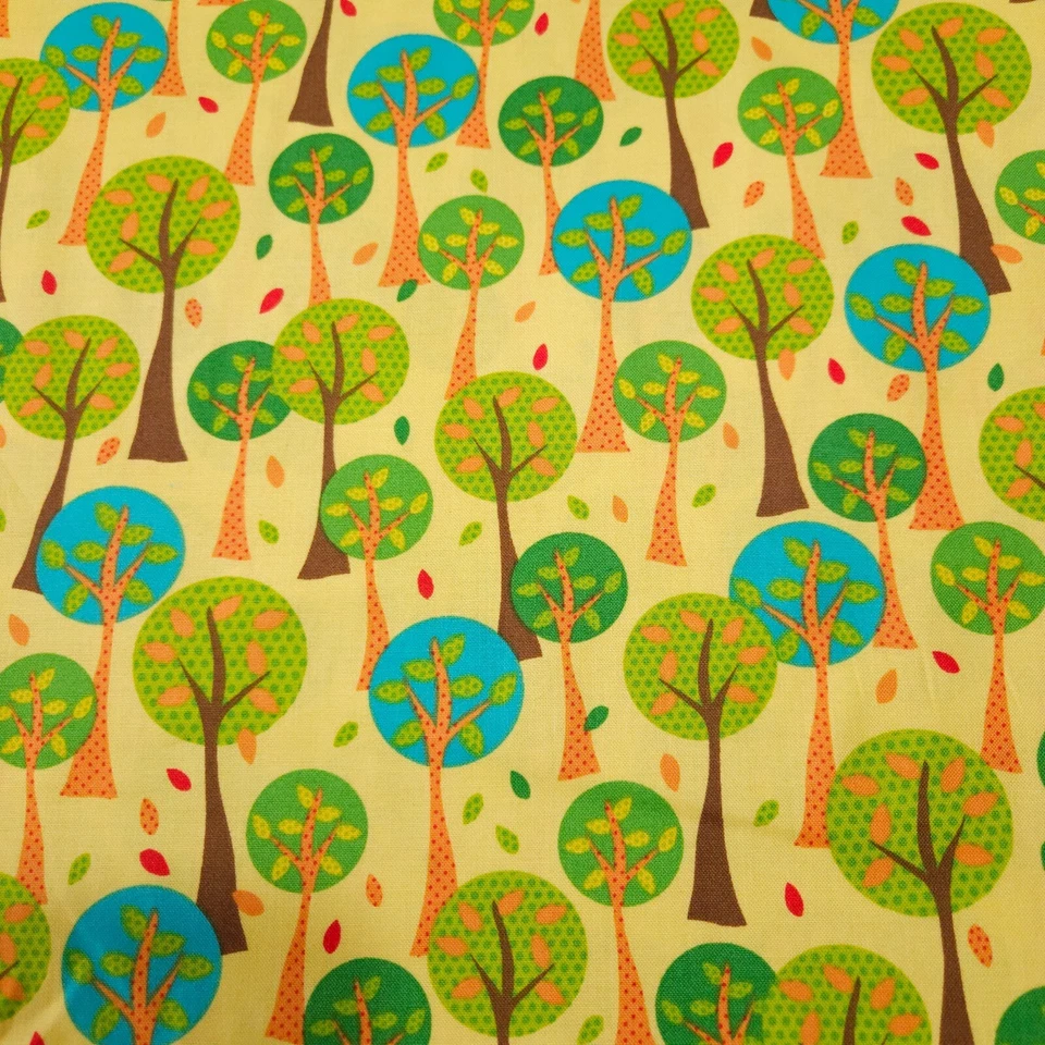 On The Road BTY Studio 8 Quilting Treasures Trees Turquoise Yellow - Image 1 of 3