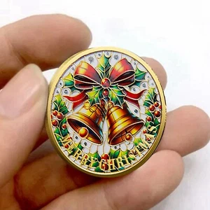 Campana Buon Natale moneta commemorativa metallo da collezione perfetta per regalo PO - Foto 1 di 11