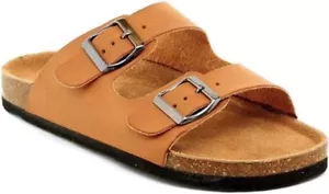 Womens Sandals Slip On Flip Flops 2-Strap Cork Sole Casual Flat Slides Slippers - Picture 1 of 31