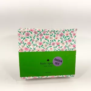 Kate Spade New York QUEEN Bed Sheet Floral Deep Fitted 100% Cotton Percale New - Picture 1 of 7