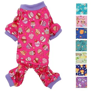 Dog Pajamas COTTON Blend Jumpsuit Soft Cute Pet Clothes for Small Medium Pet - Picture 1 of 12