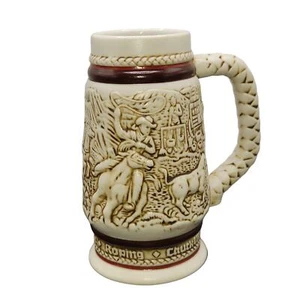 Western Round-Up 5" Ceramic Stein 1983 Avon Cattle Drive Cowboy Brazil numbered - Picture 1 of 11