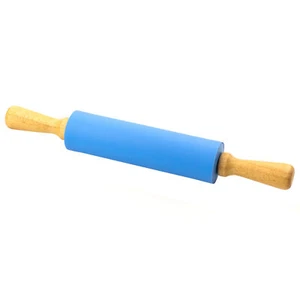 Nudelholz Antihaft Silikon Teigroller Teigausroller Teig Rollstab Teigwalze Holz - Bild 1 von 5