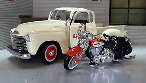Camión Chevy 3100 1950 FLSTS Springer Harley Davidson Maisto modelo escala 1:24 - Imagen 1 de 3
