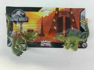 Jurassic World Bendy Biters Figure Pack - Dilophosaurus Stegosaurus - Picture 1 of 5