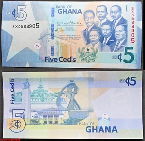 GHANA ! billet de banque de 5 Cedis 2019, totalement neuf - Foto 1 di 1