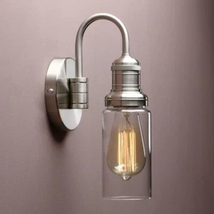 3.1"Bottle Glass Shade Retro Industrial Bathroom Bar Wall Lamp Wall Sconce Light - Picture 1 of 7