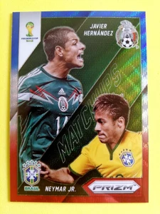 NEYMAR vs HERNANDEZ 2014 Panini World Cup Prizm Matchups Blue Red Wave #2 - Picture 1 of 8