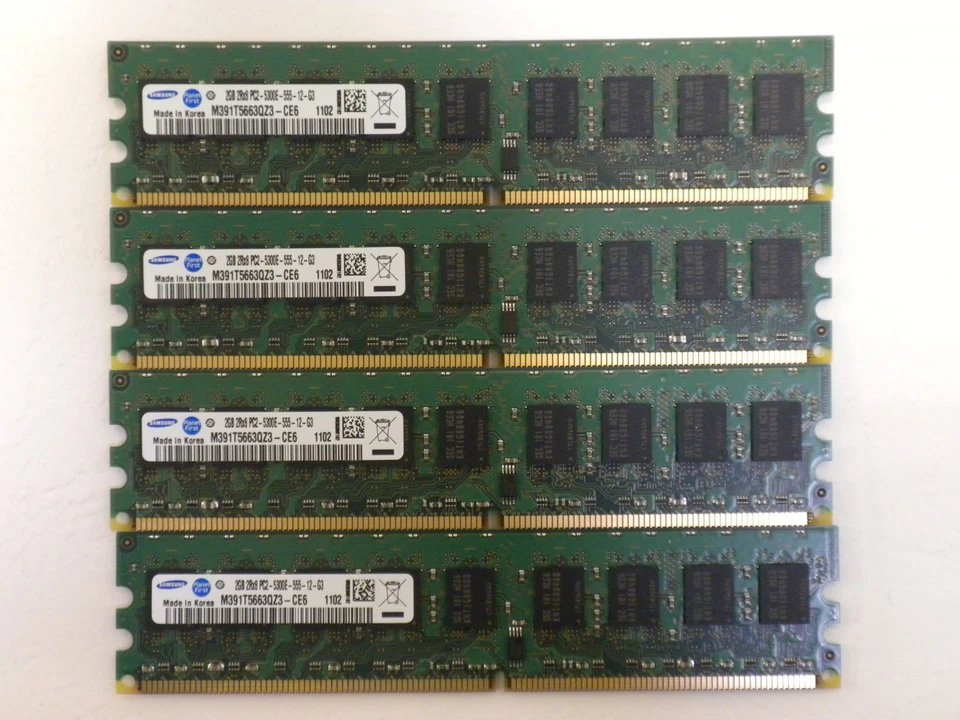 8GB 4X2GB RAM PC2-5300E 2RX8 DDR2 ECC Unbuffered For Dell PRECISION T3400 380 - Image 1 of 1
