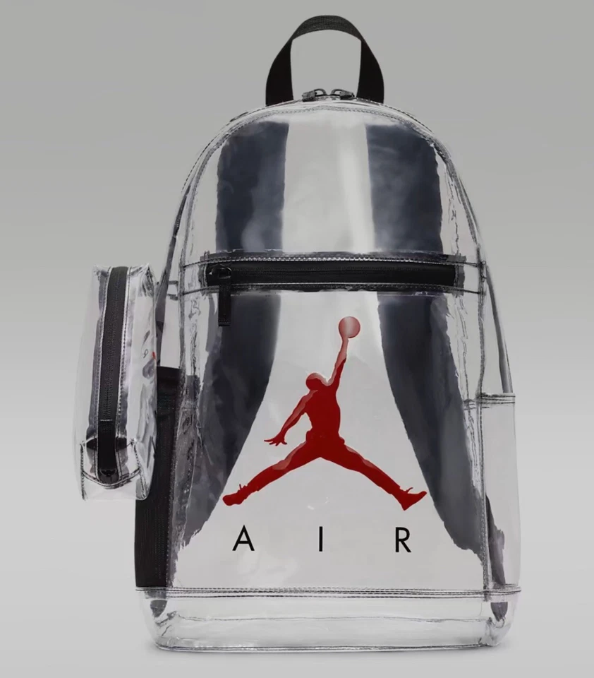Authentic JORDAN Jumpman Clear School BACKPACK & PENCIL CASE Adjustable Straps