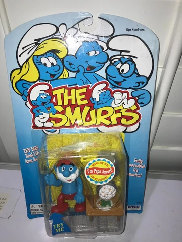 Vintage 1996 Irwin Toy Island The Smurfs Papa Smurf Poseable Figure Cover