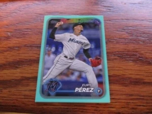 Marlins paralelos Topps serie 1 Eury Pérez Aqua 2024 - Imagen 1 de 2