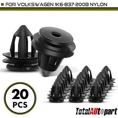 20 piezas sujetadores de clips de panel de puerta negros para Volkswagen 8 mm nailon 1K6-837-200B Foto 1 de 4