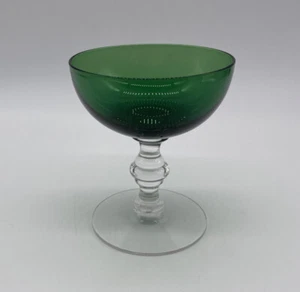 Emerald Green Champagne Sherbet Glass Vintage - Picture 1 of 5