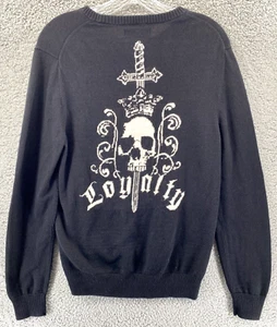 Suéter Tejido Express Para Hombres Pequeño Negro Lana Manga Larga Calavera Grunge Patinador Espada - Imagen 1 de 14