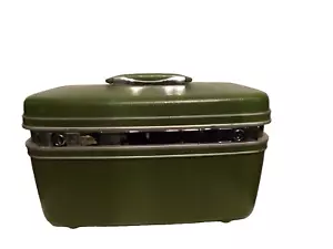 Vintage Samsonite Silhouette Avacado Green Train Cosmetic Makeup Case NICE!! - Picture 1 of 11