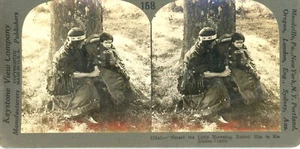 Stereoview Keystone Nursed the little Hiawatha rocked him in his Linden cradle - Picture 1 of 2