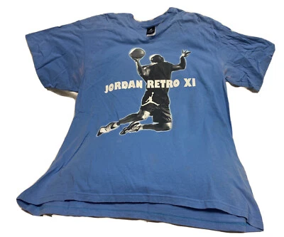 Camiseta Vintage Jordan Retro XI Nike Air Jordan Bebé Azul Talla L Foto 1 de 4