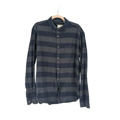 French Connection Stripe Button Down Shirt Blue XL Business casual preppy - Image 1 of 4