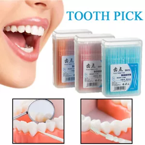 200pcs Pack Plastic Toothpicks Dental Tooth Picks Oral Care Hygiene Floss Brush - Picture 1 of 17