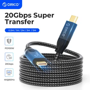 ORICO 20Gbps PD 100W USB C Cable 2~16ft. HD 4K@60Hz & E-mark Chip for Mac/Laptop - Picture 1 of 16