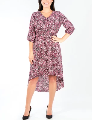NY Collection Petite Women's Petite Large Printed High-Low Dress Retail $65.00 - Image 1 of 4