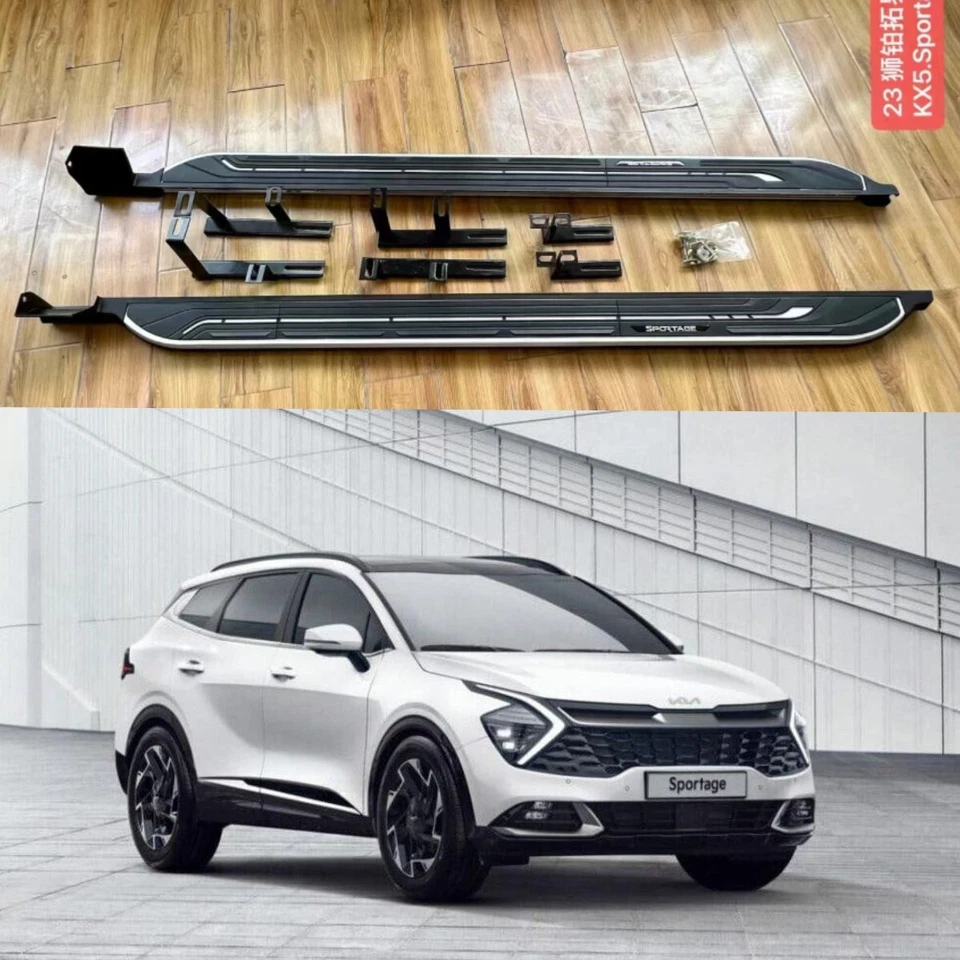 FOR KIA SPORTAGE 2023+ OEM STYLE RUNNING BOARDS SIDE STEPS WITH LOGO - Image 1 of 4
