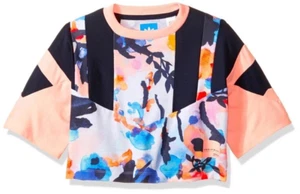 adidas Originals Tops Big Girls' Cropped Tee Equipment ADV/91-17 Peach Blue S - Picture 1 of 6