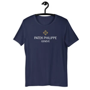 P Philippe-Inspired Luxury Watch Logo Unisex Patek Tee S-5XL Black & Navy - Picture 1 of 12