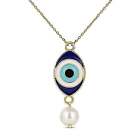 Roovi's Good Vibes Evil Eye Necklace In 925 Sterling Silver