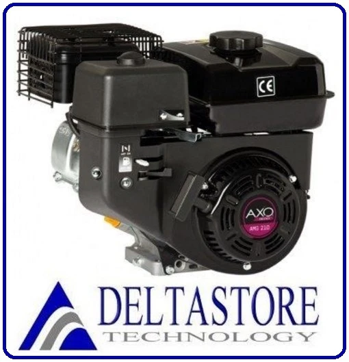 MOTORE A SCOPPIO AXO AMGE210 4T BENZINA 6,8 HP albero cilindrico 19,05mm E-START - Immagine 1 di 1