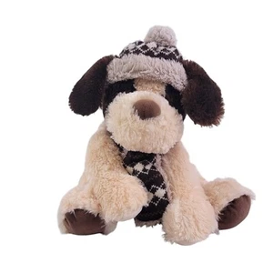 Hugfun International weiche Schlappohren Hund Plüsch Aiden trägt Schal und Mütze - Bild 1 von 17