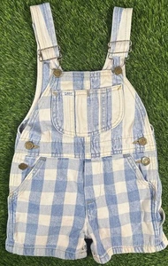 Vintage LEE Striped Gingham Denim Overall Shortall Jeans 3T Union Made USA - Bild 1 von 16