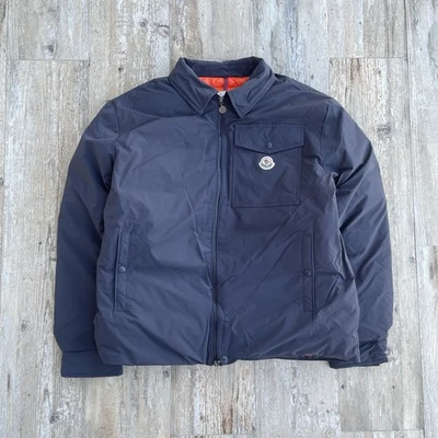 Men’s Moncler Windbreaker Jacket with Collar - Blue, size XL - Image 1 of 3