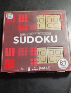 Sudoku, 1 player for set, 81 game pieces 1 wooden board & solution booklet. 8+ - Picture 1 of 2
